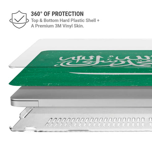 Saudi Arabia Flag Distressed MacBook Air 15in (2023-2025) Case plus Skin